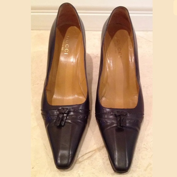 GUCCI Leather Tassel Toe Classic Heel Pumps 9 NICE - Picture 5 of 8
